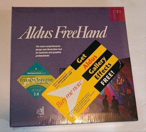 Vintage 1991 NOS Windows Aldus FreeHand Education Version 3.1 Factory Sealed