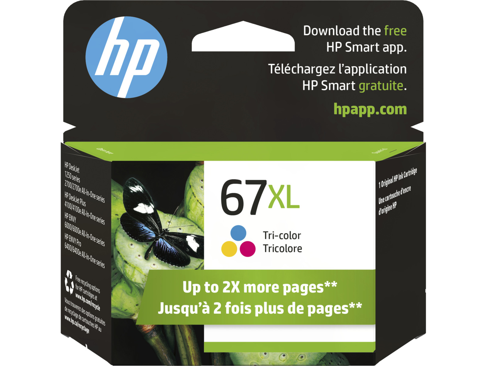 HP 67XL High Yield Tri-color Original Ink Cartridge, ~200 pages, 3YM58AN#140