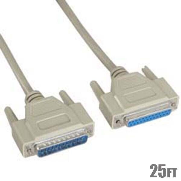 25FT DB25 DB 25 IEEE1284 25-Pin Male to Female M/F Parallel Cable Extension Cord