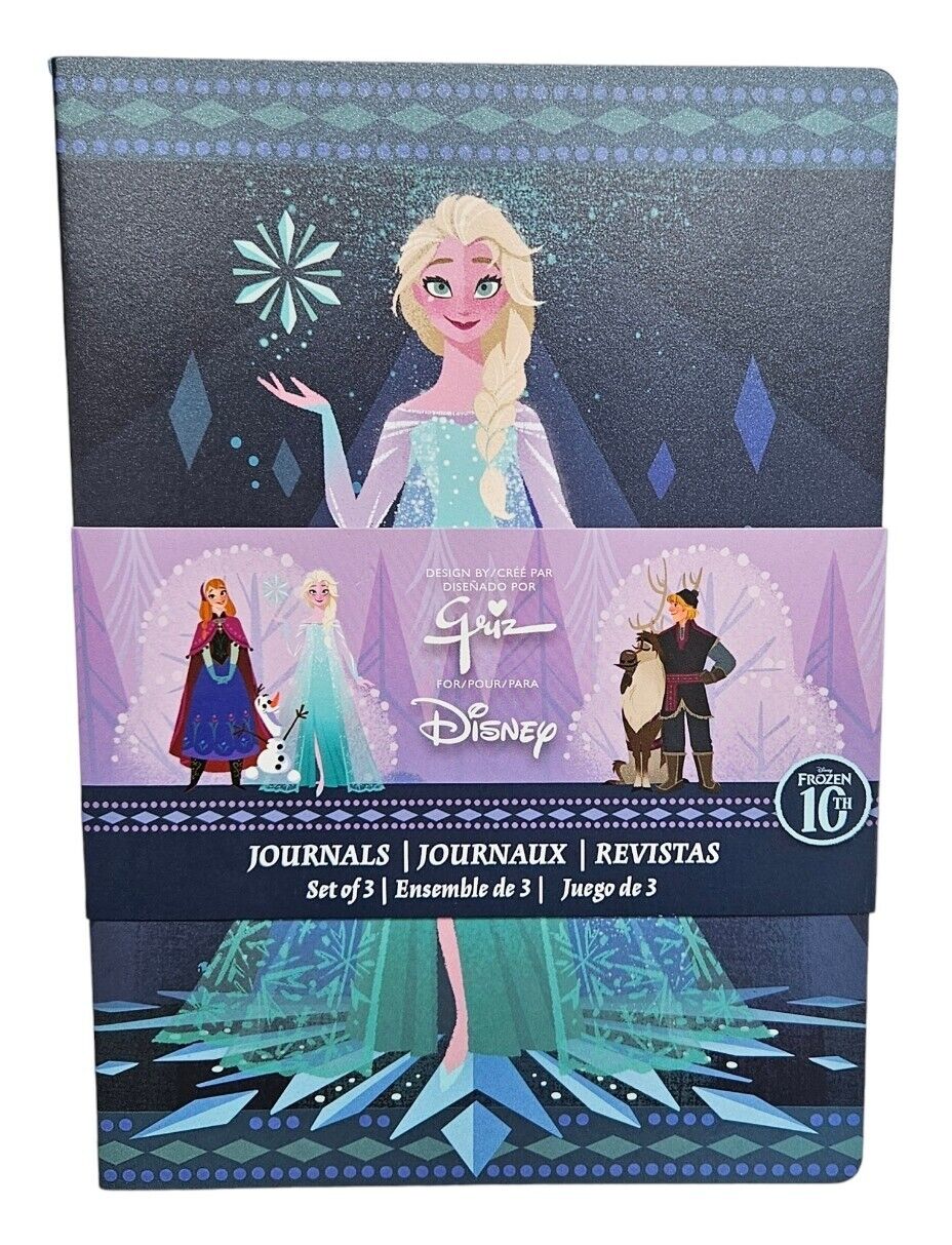 2023 Disney Parks Frozen 10th Anniversary Soft Cover Set of 3 Notebooks