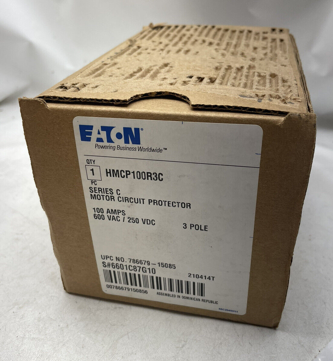 NEW HMCP100R3C Eaton Motor Circuit Protector 3 Pole 100 Amp 600V New In Box NIB