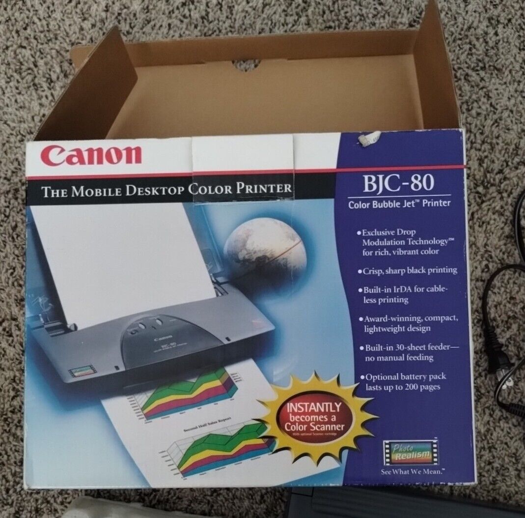 Canon BJC-80 Color Bubble Jet Portable Printer w/ Extra Ink - READ PLEASE