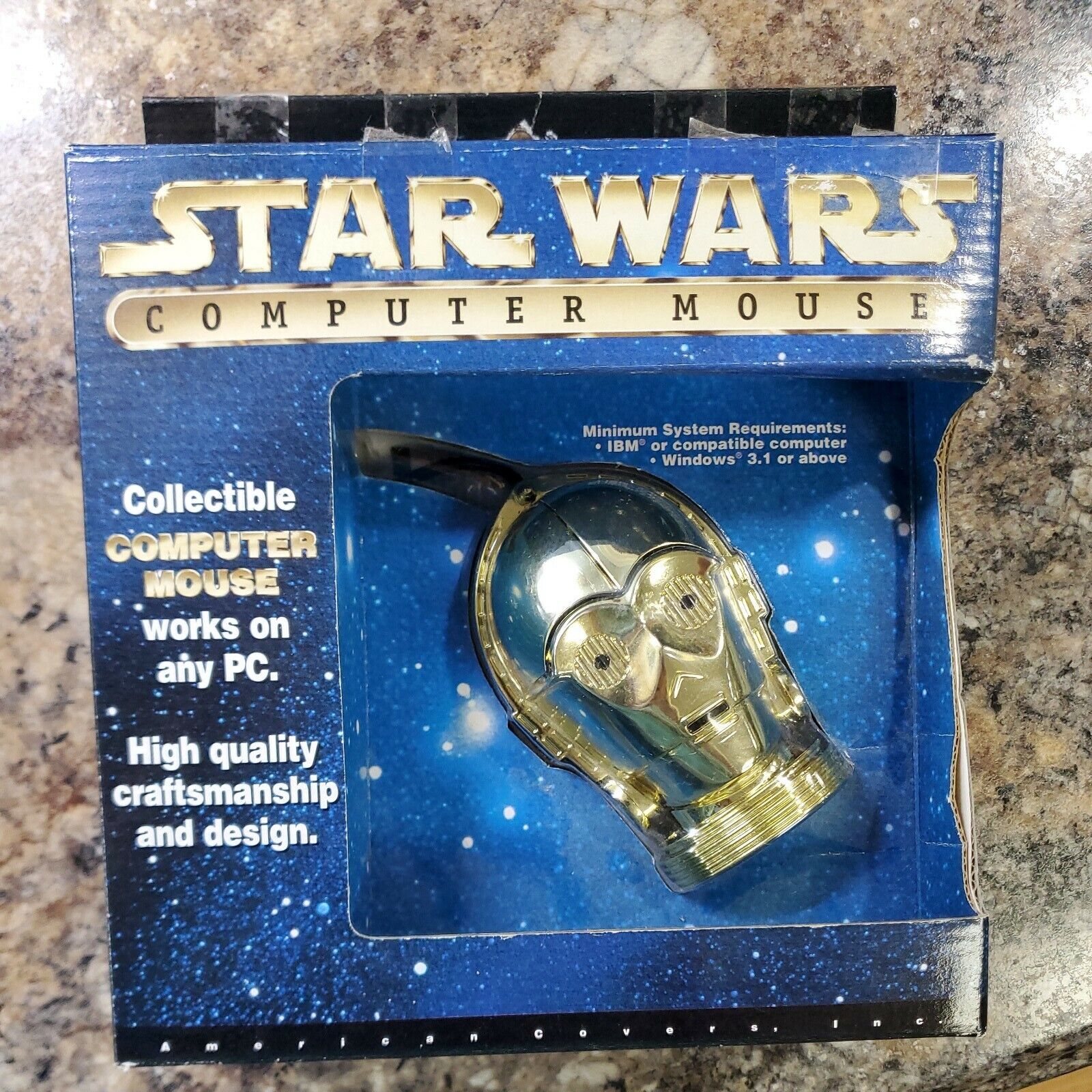Star Wars C-3PO Vintage Computer Mouse New Wired Plug And Play NIB