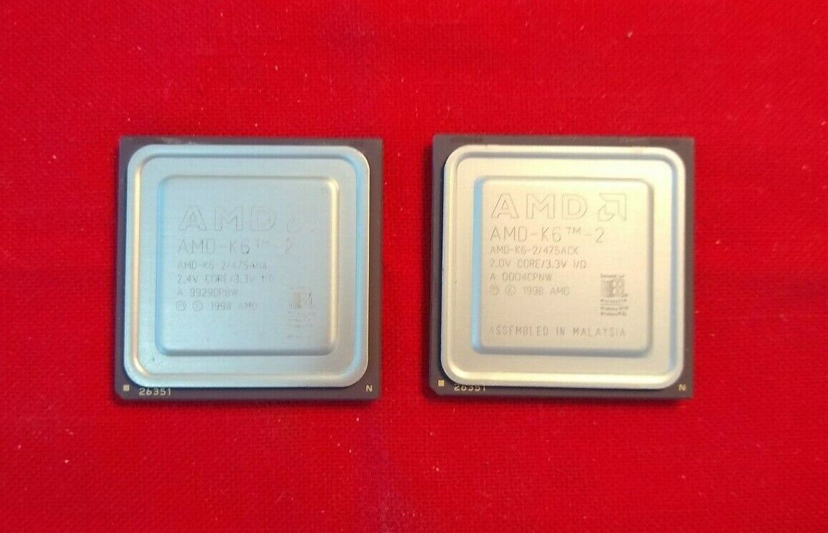 2 Lot Pair Set AMD AMD-K6-2/475AHX & AMD-K6-2/475ACK 475mhz ✅ Rare Vintage 