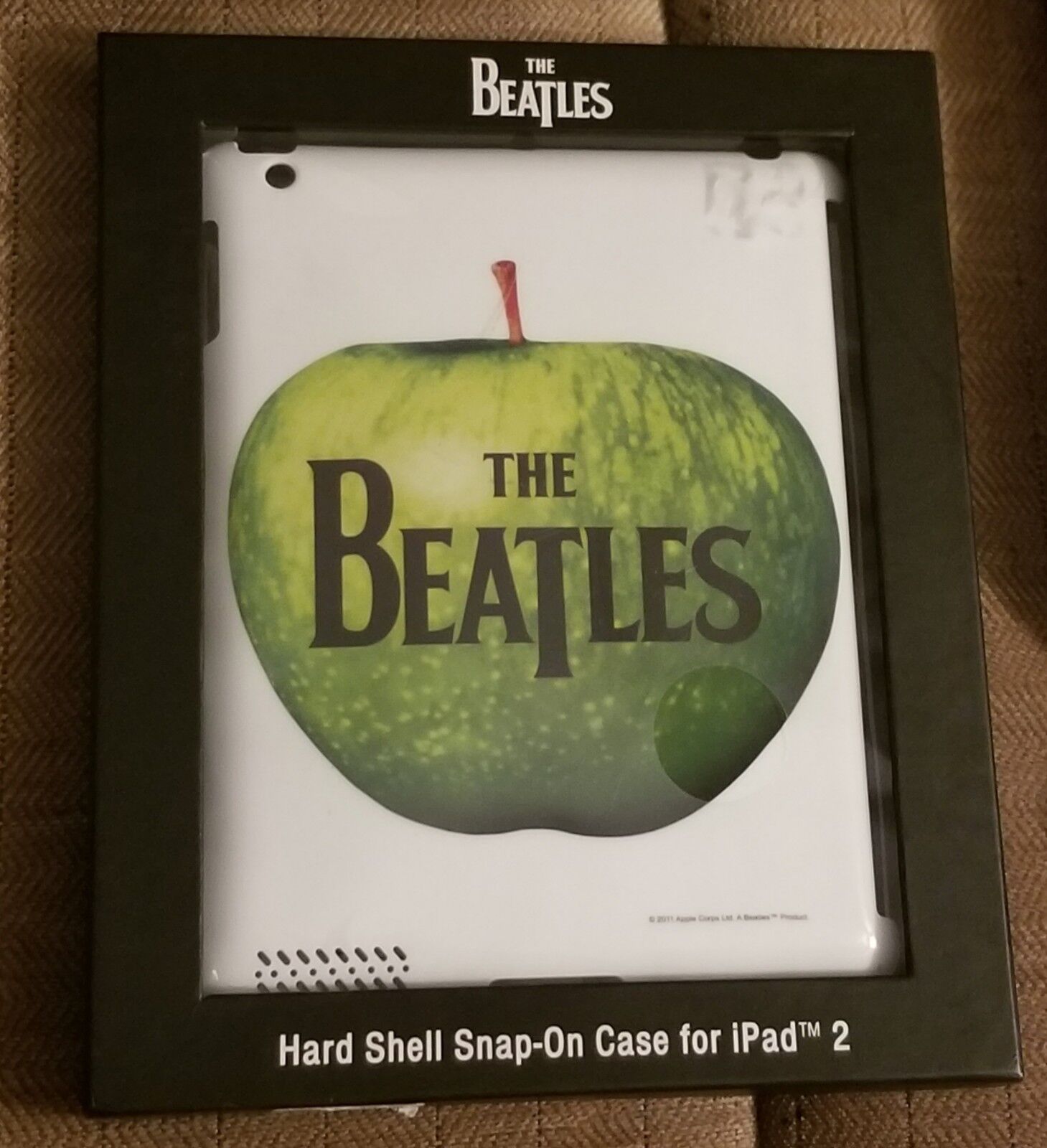 The Beatles Hard Shell Snap On Case For Ipad 2, White With Green Apple, New