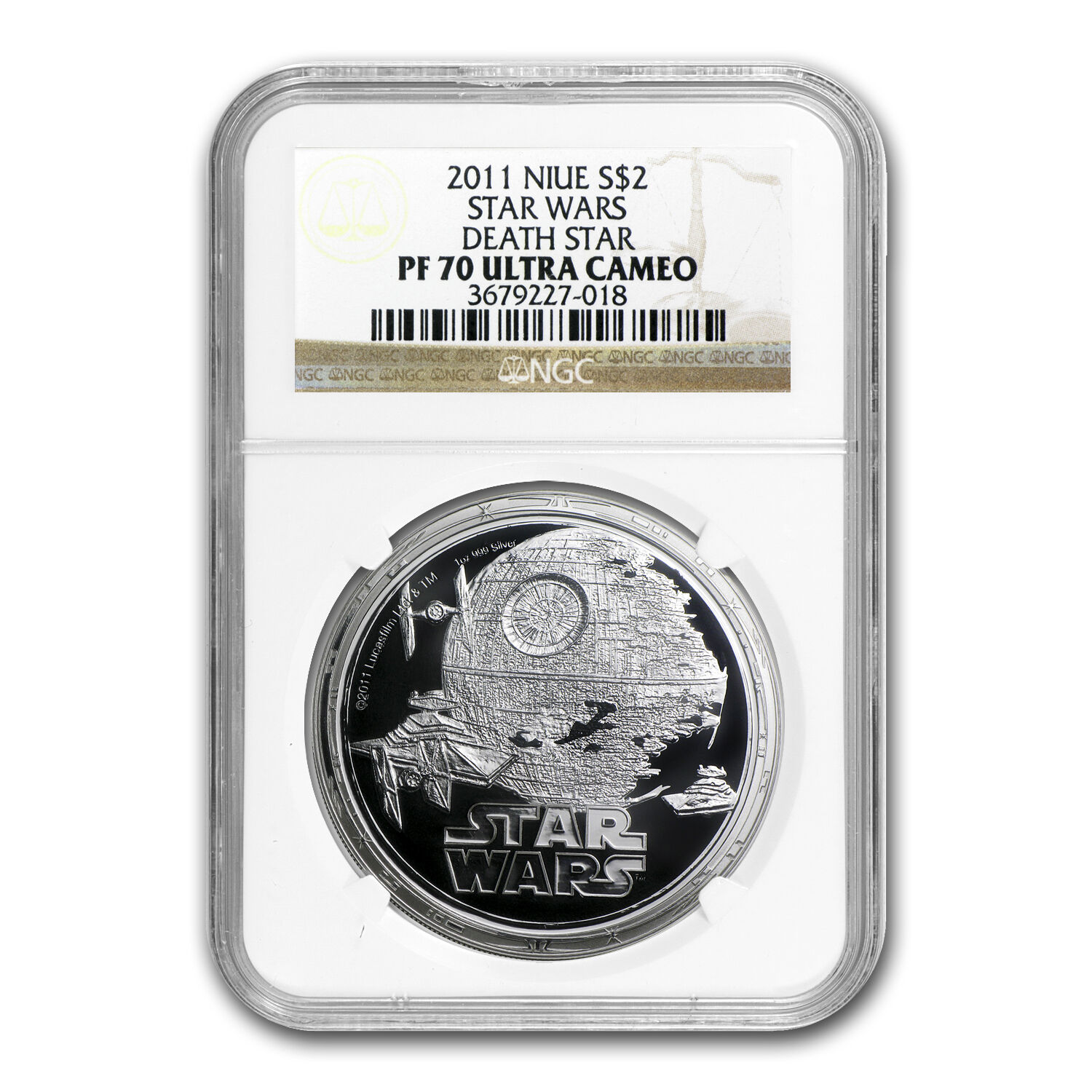 2011 Niue 1 oz Silver Star Wars Coin - Death Star - PF-70 UCAM NGC