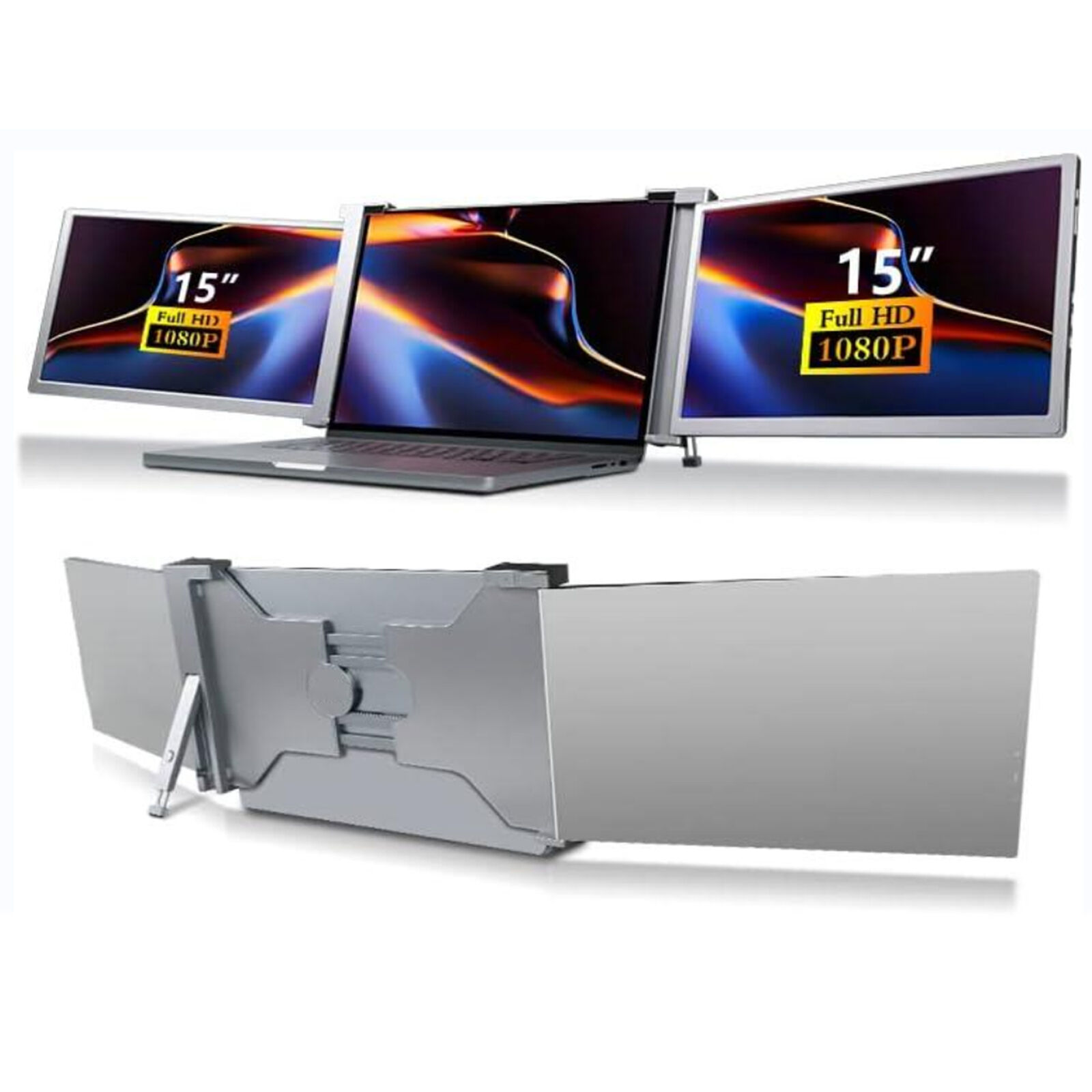 15\'\' Triple Laptop Screen Extender Portable Monitor IPS Dual Dispaly Screen S5Y7