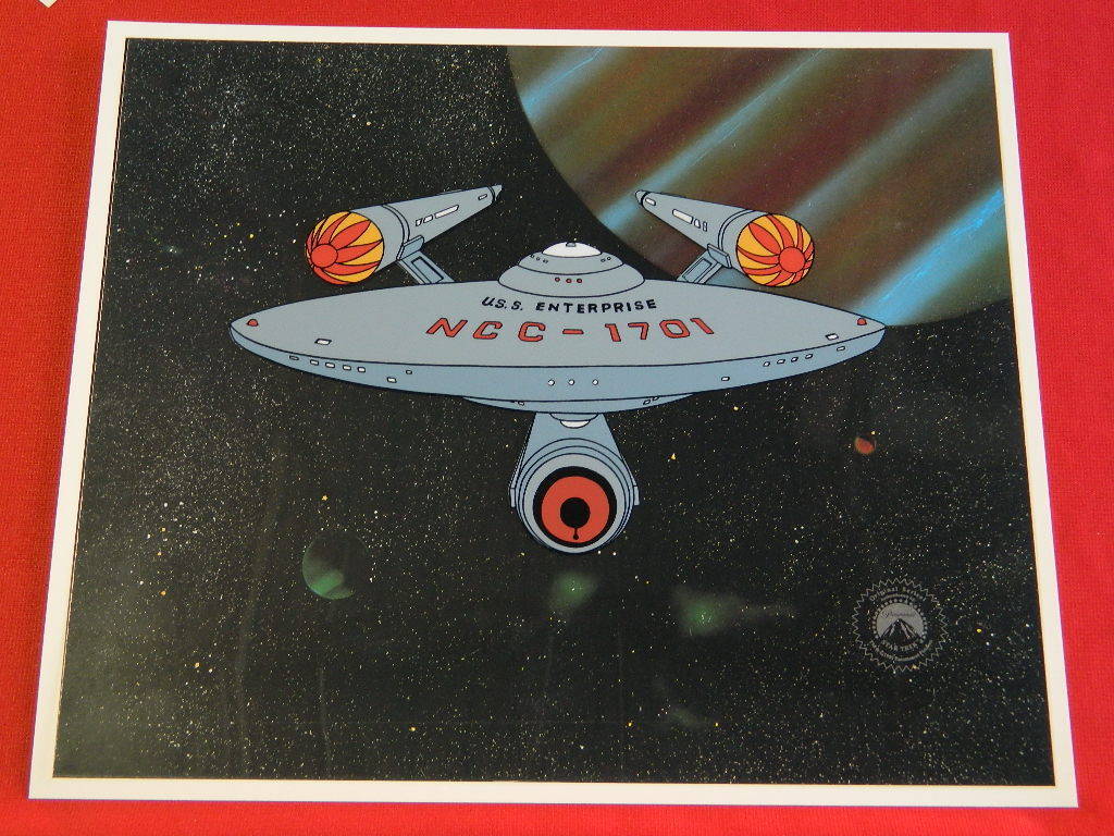 Star Trek Animated Series Cartoon USS ENTERPRISE NCC-1701 Sericel & Copied Bkgd