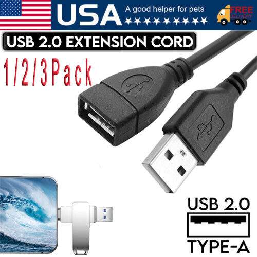 High-Speed USB to USB Extension Cable USB 2.0 Adapter Extender Cord Male/Female