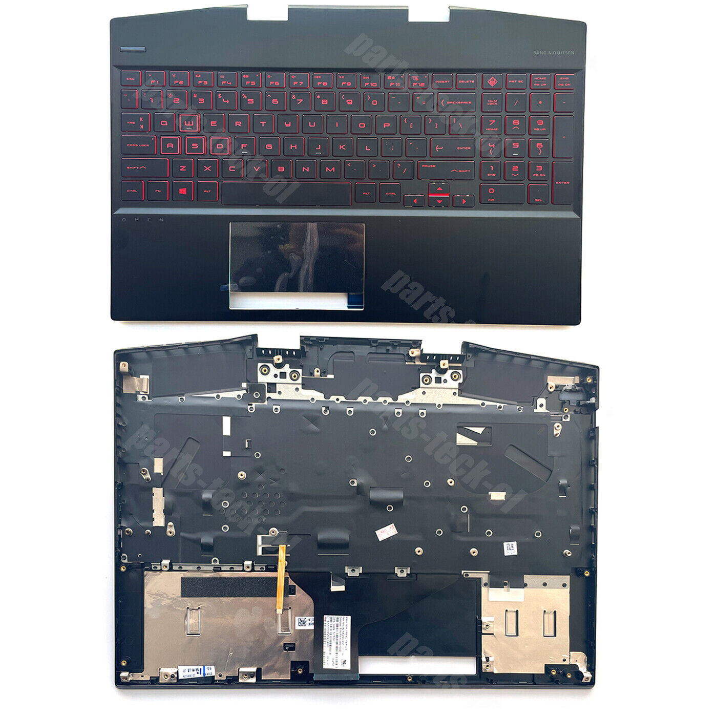 For HP Omen 15-DH 15.6\'\' Palmrest w/Backlit Keyboard Non-Touchpad Red Keys