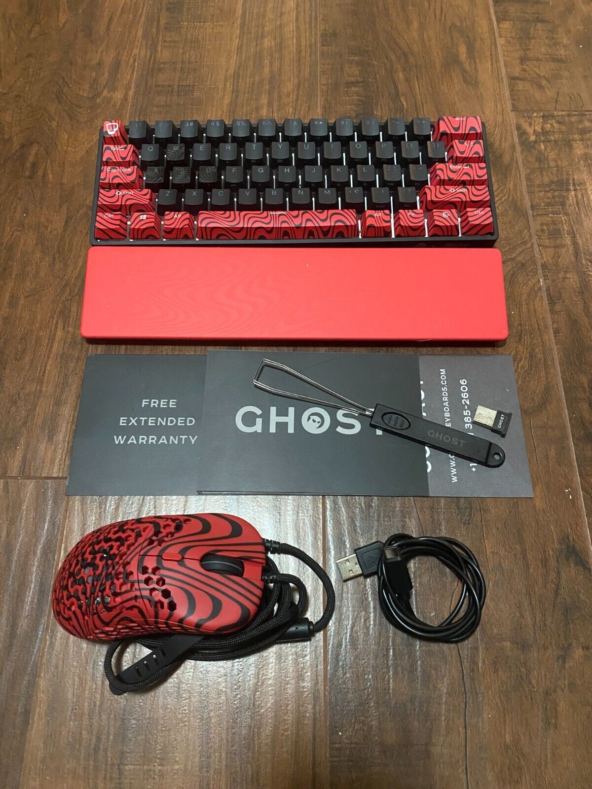 Ghost Pewdiepie A1 Wireless Aluminum Keyboard, Mouse , Wrist Rest