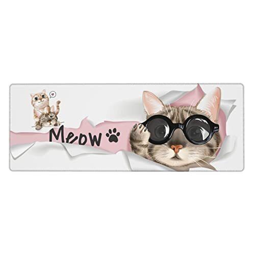 Cute Animal-Themed Cats Extended Large Gaming Mouse Pad Desk Mat for Women Gi...