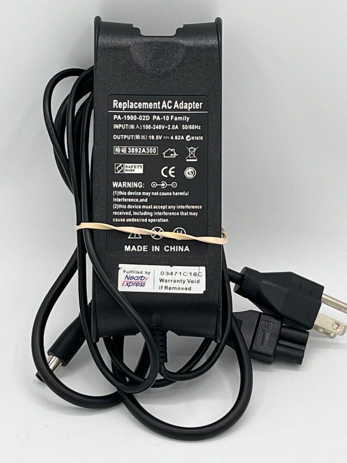 Replacement AC Adapter PA-1900-02D PA-10 Family Pre-Owned Tested Very Good