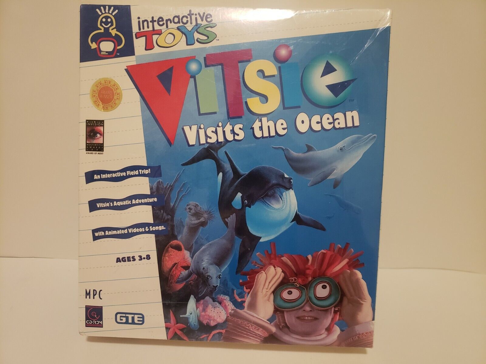 Vintage 1994 GTE Interactive Toys Vitsie Visits The Ocean CD-Rom