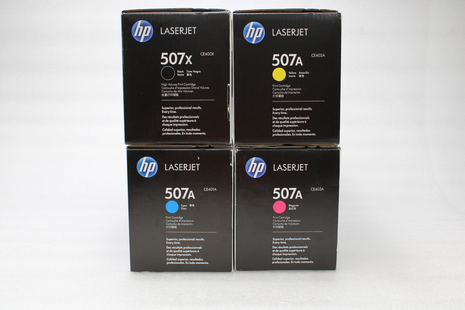 Genuine Set of 4 HP OEM Sealed 507X/507A Toner Cartridges LaserJet M551 M575