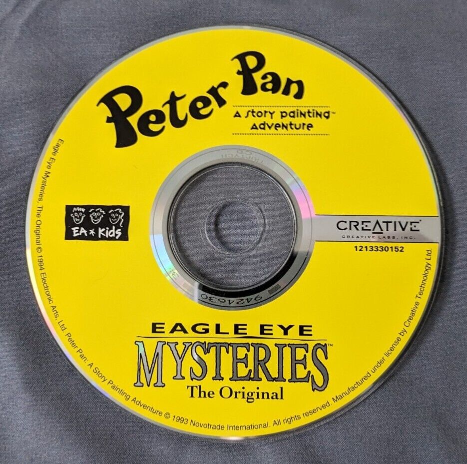 Peter Pan: A Story Painting Adventure Eagle Eye Mysteries PC CD ROM 1993