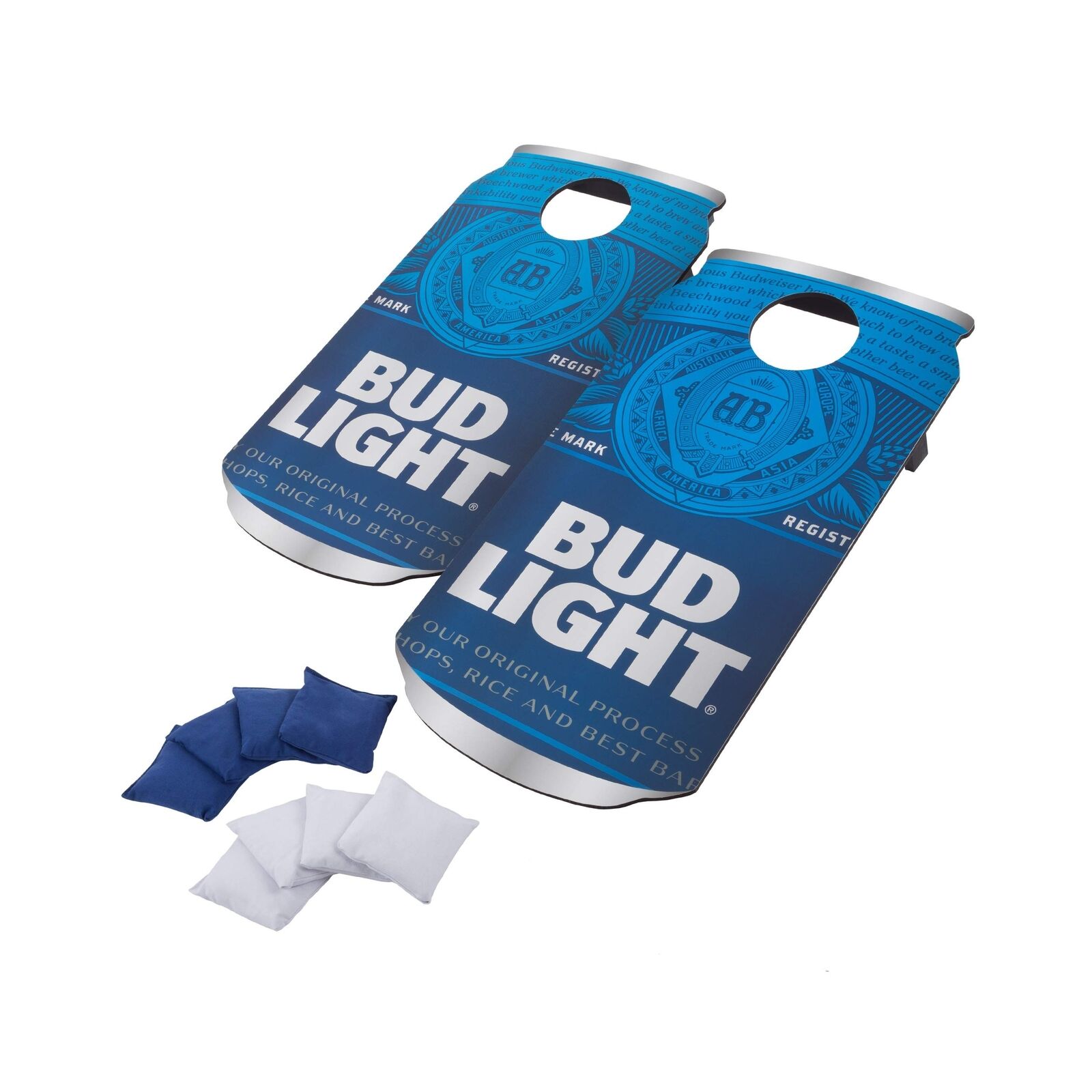 Bud Light Cornhole Outdoor Game Set, 2 Wooden Anheuser-Busch Can-Shaped Corn ...