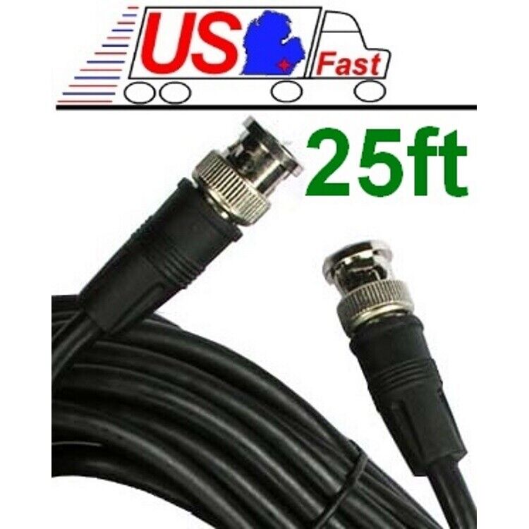 Lot10pk/pcs 25ft/feet/foot HD-SDI RG59 Video Cable D BNC Male~M 75ohm Cord/Wire