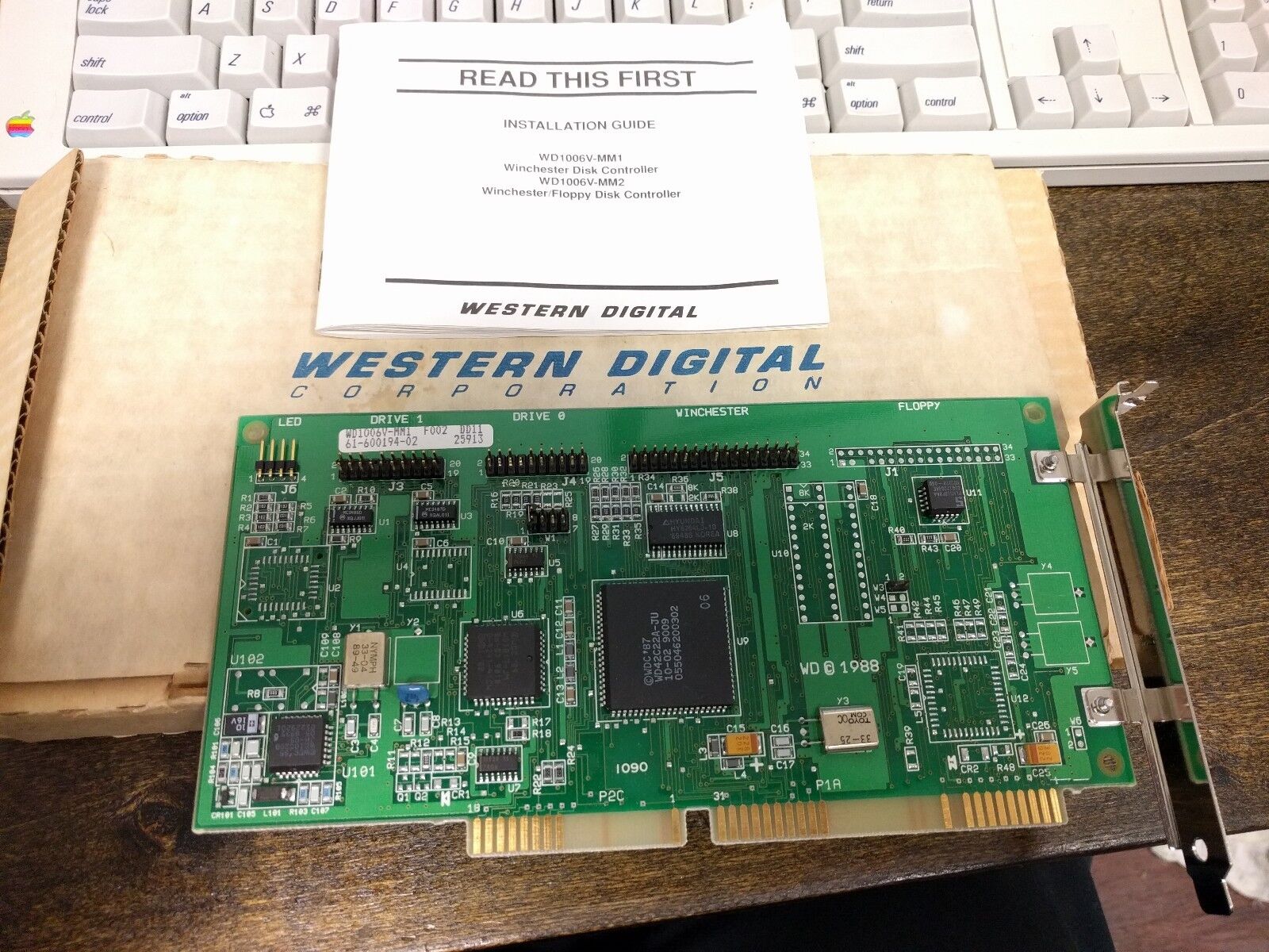 Vintage 1989 Western Digital WD1006V-MM1 MFM hard disk controller ISA 1:1 NOS