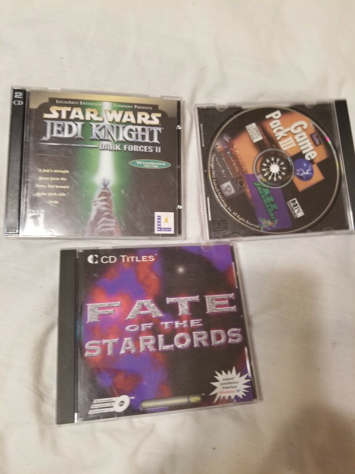 game pak lll  fate of the star lords  star wars jedi knight 3 cd roms windows 95