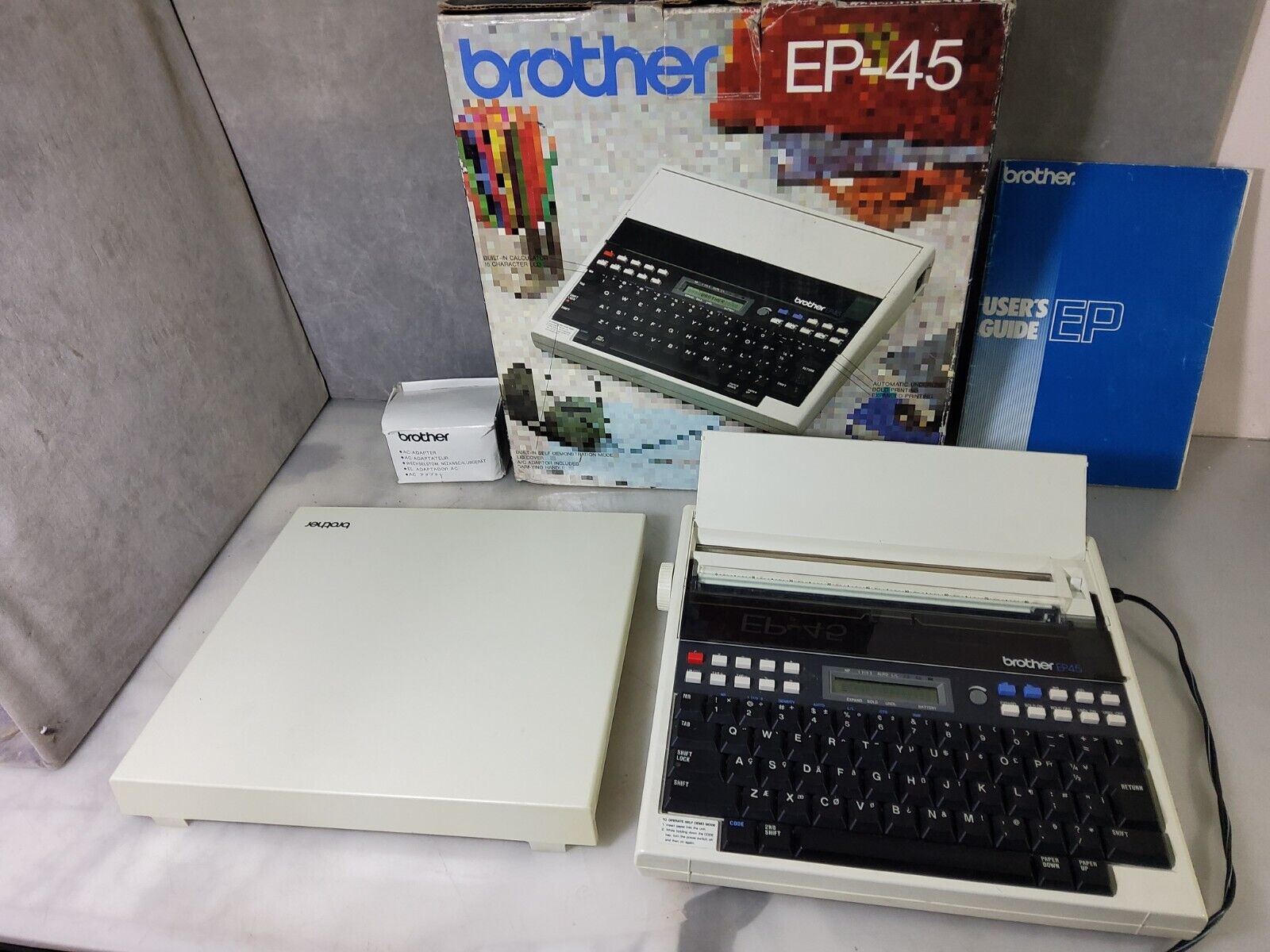 Brother EP-45 Compact Electronic Typewriter With Box Manual No Ink Vintage 