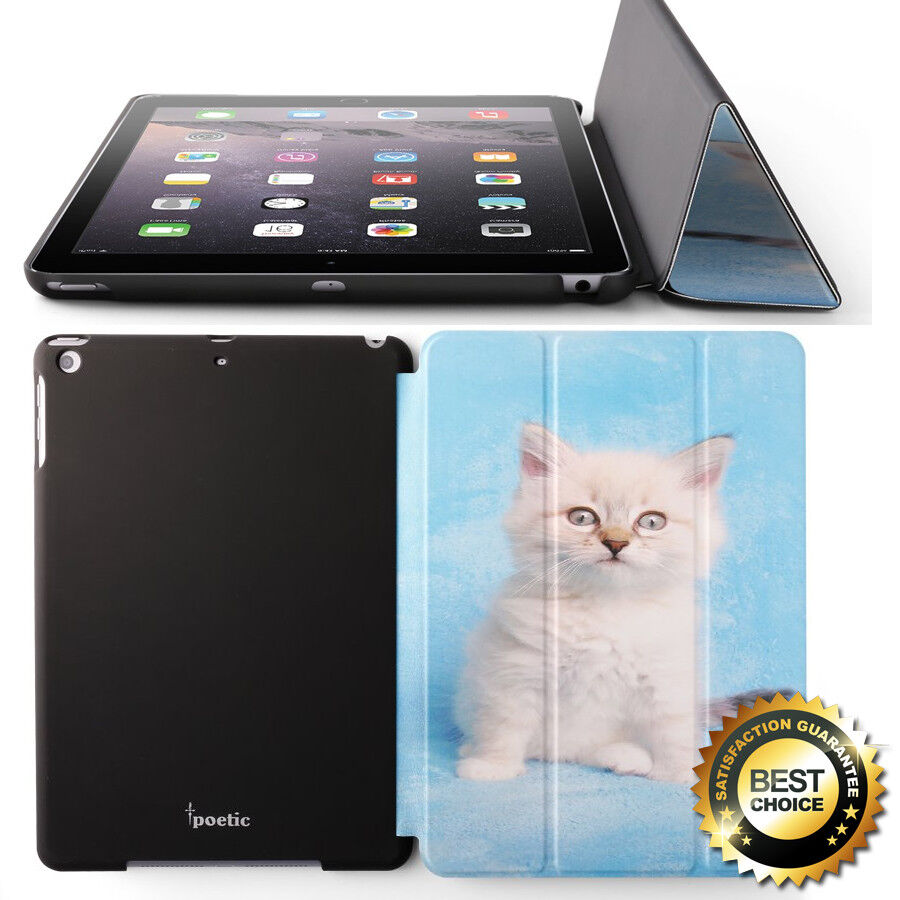 For iPad 9.7(2017) | Ultra thin PU Leather Smart Stand Case Cover (Cute Kitty)