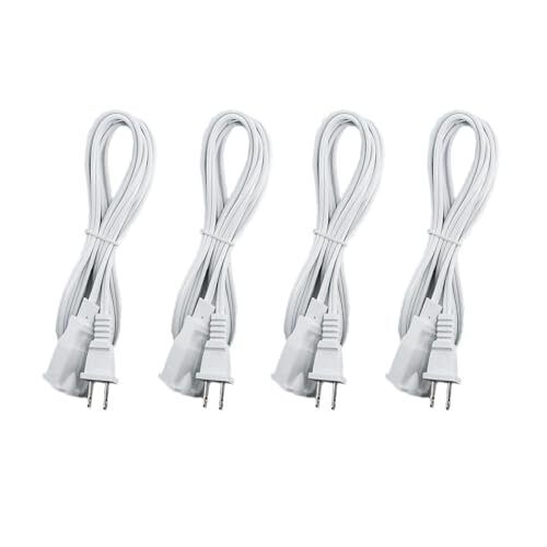 Extension Cord 10 FT4 Pack 2 Prong Power Cord for Indoor and OutdoorUS Male/F...