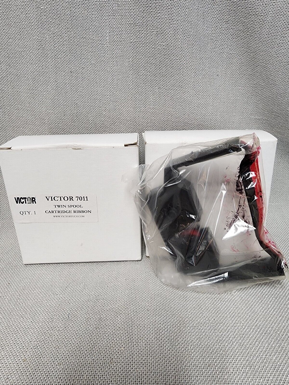 2 New VICTOR 7011 Ribbon Black/Red Twin Spool Cartridges