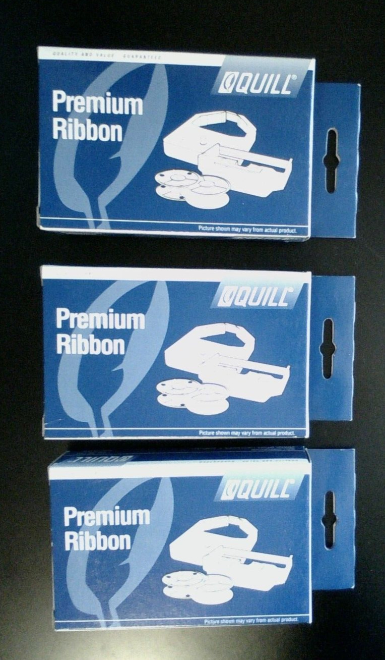 SET OF 3 Quill Premium Ribbon 7-11413 in sealed plastic packages