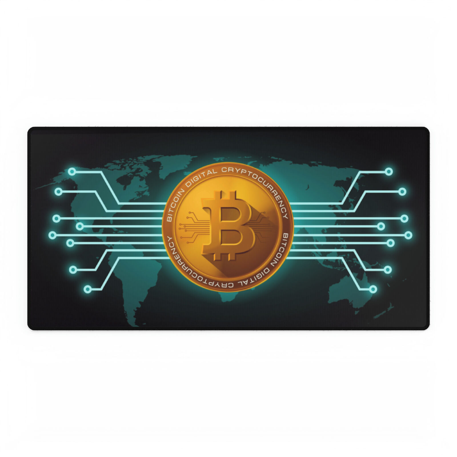 Bit coin Cryptocurrency World style High Definition Desk Mat Mousepad