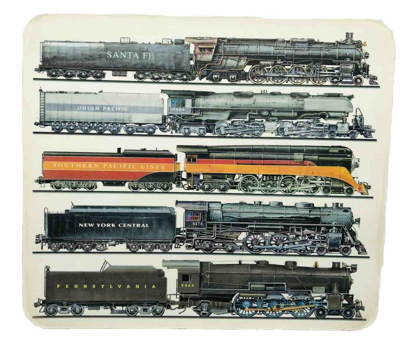 Santa Fe Union Pacific Train Railroad MOUSE PAD Locomotive Southern Pacific Line