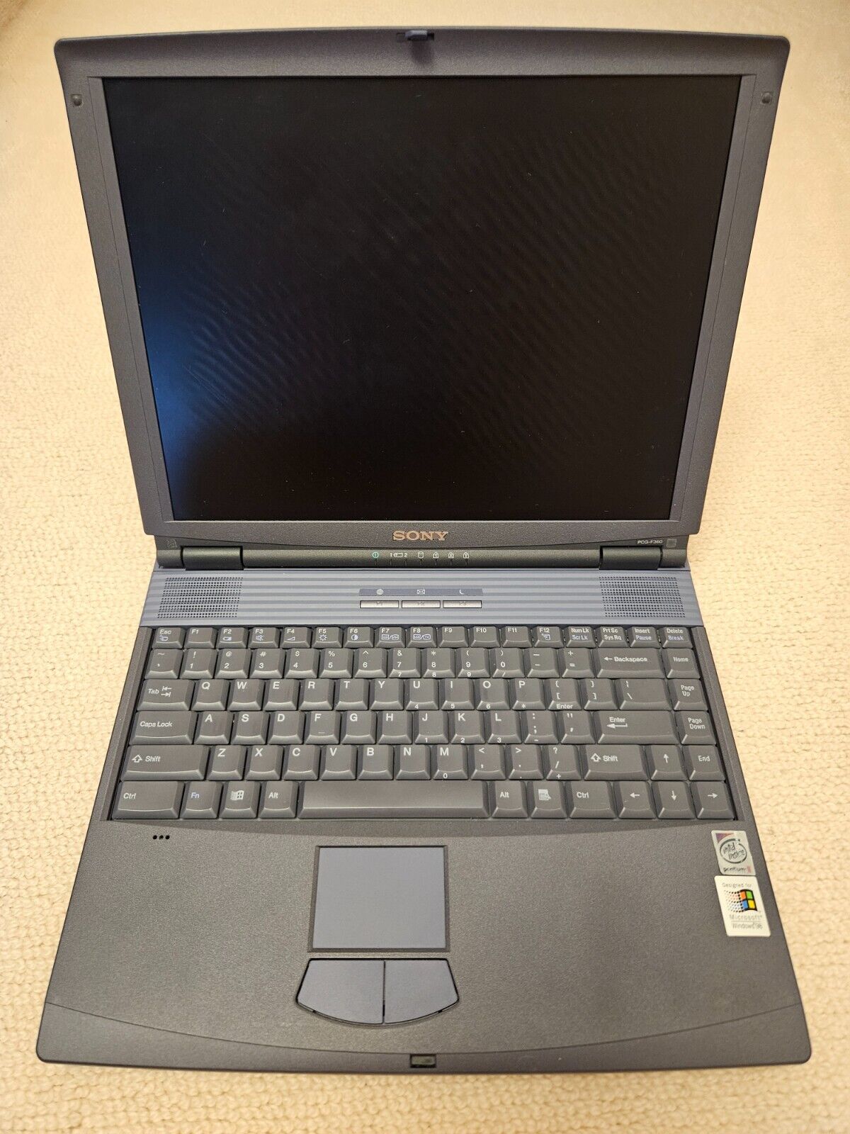 Vintage Sony Vaio PCG-F360 128MB RAM Intel Pentium III Untested