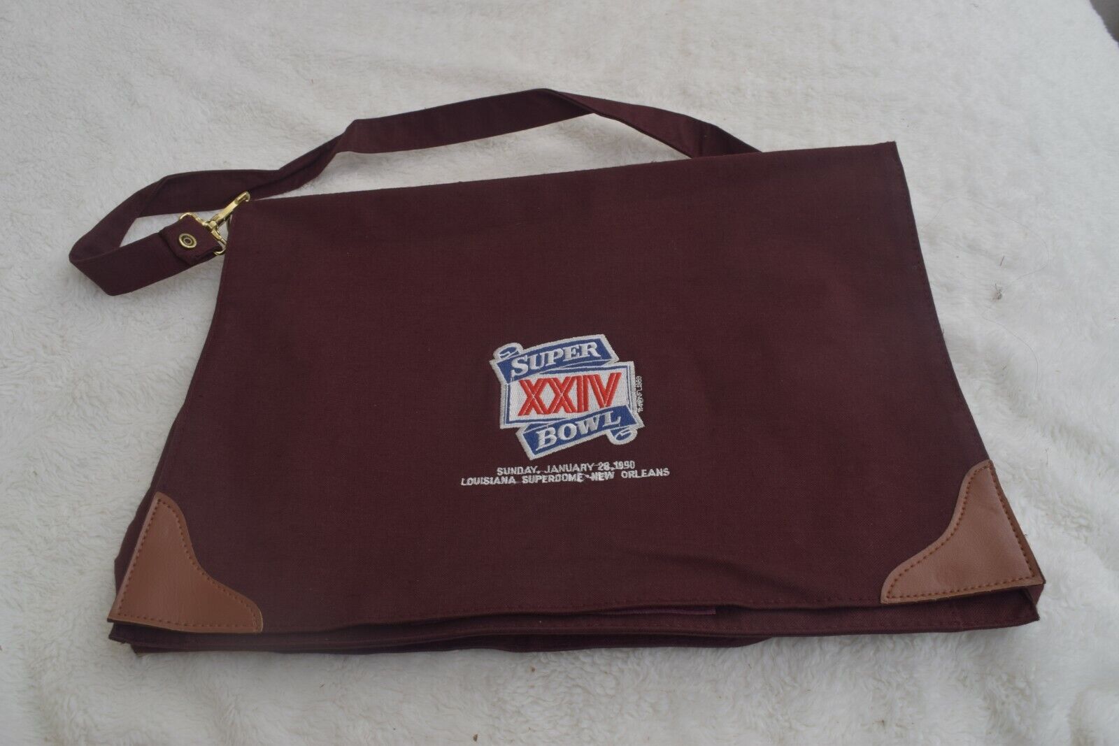 1990 SUPER BOWL XXIV Louisiana Superdome New Orleans Embroiderer Canvas Bag