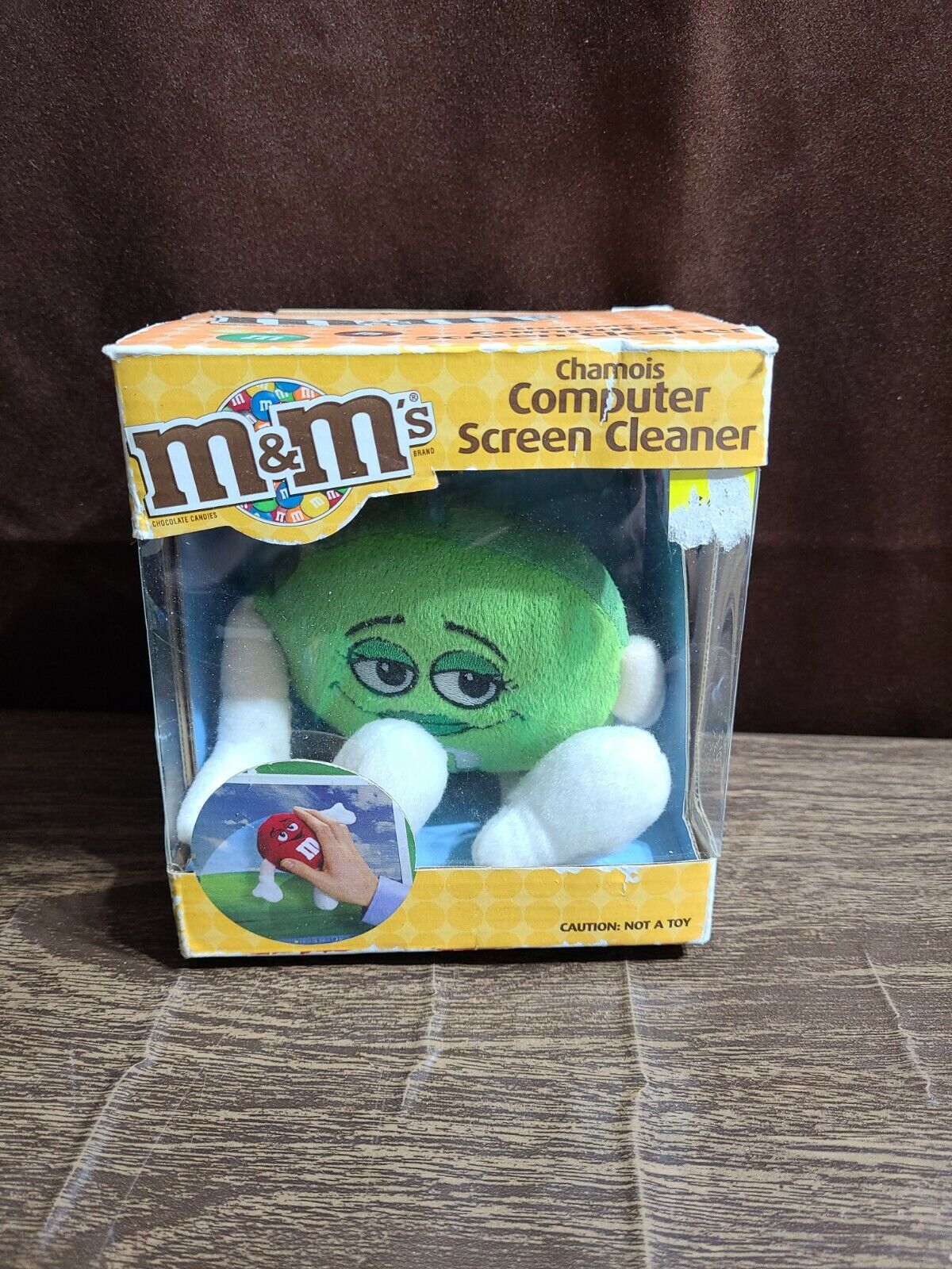 M&M\'s Vintage Chamois Computer Screen Cleaner Green Collectible 