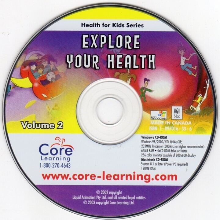 Health for Kids Series: Explore Your Health (CD, 2003) Win/Mac -NEW CD in SLEEVE