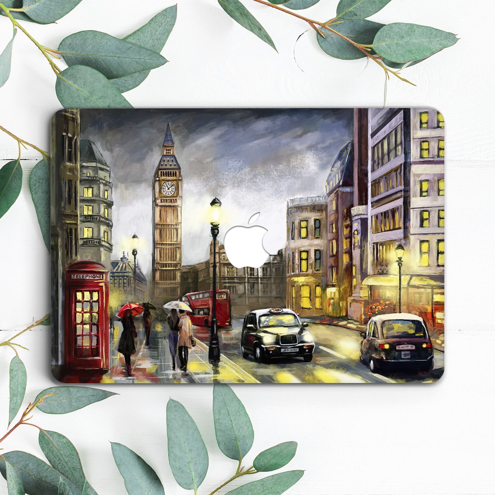 London Vintage Oil Painting Cityscape Hard Case For Macbook Pro 13 15 16 Air 13