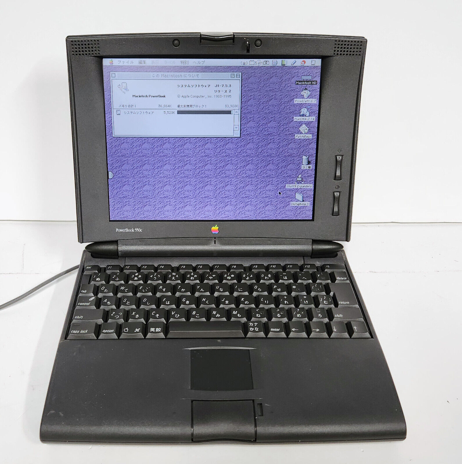 Apple Macintosh PowerBook 550c, 68040 36MB RAM, 500MB HD Works Vintage RARE