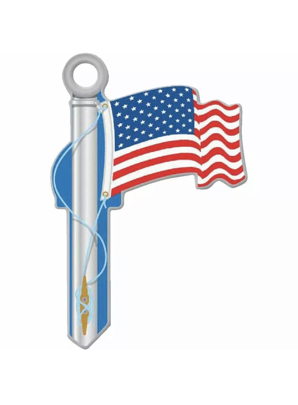 Lucky Line American Flag Design Decorative House Key, KW11  B101K Pack of 3