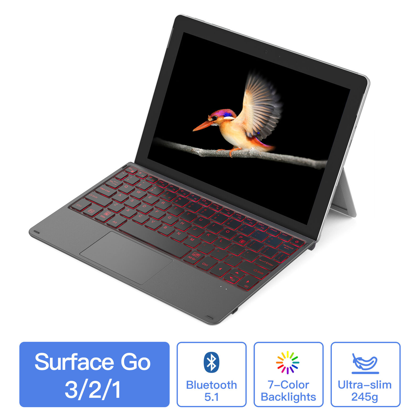 Surface Go Keyboard Case Type Cover For Surface Go 3/2/1, with 7 color Backlight