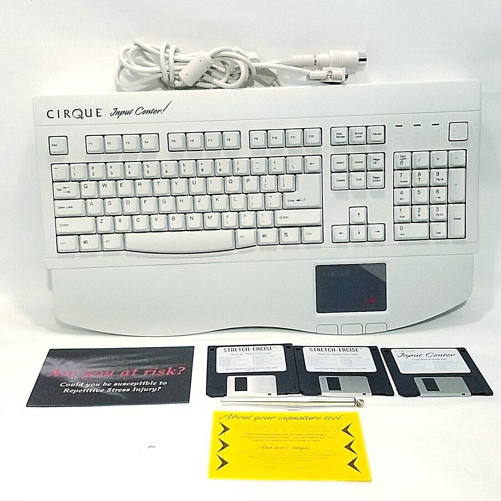 VINTAGE Cirque Input Center Keyboard Glidepoint CIC360 Signing Tool Software Pen