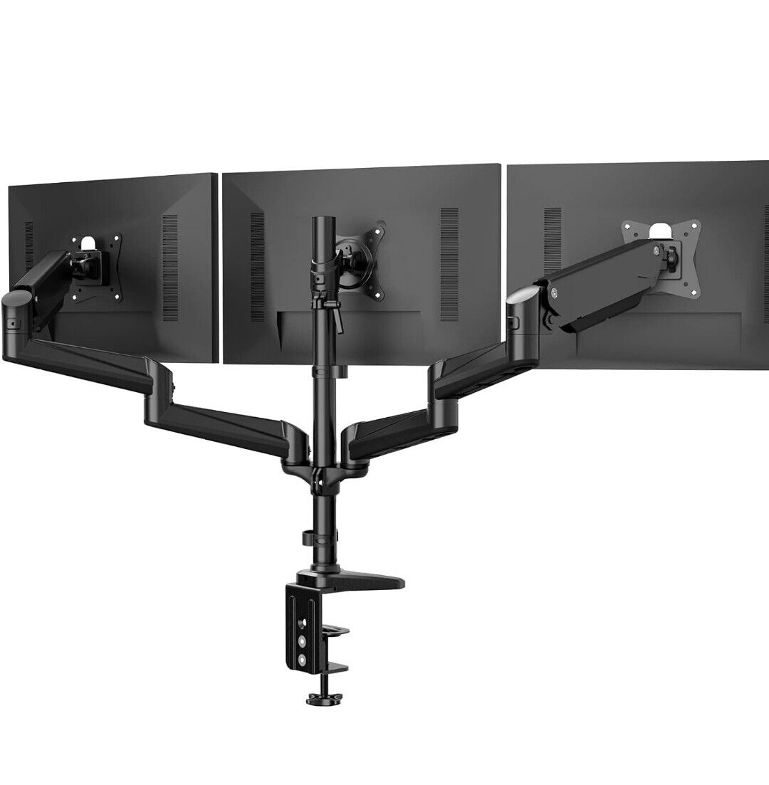 Triple Monitor Mount for 17 to 32 inch Screens, 3 Monitor Desk Mount Stand 