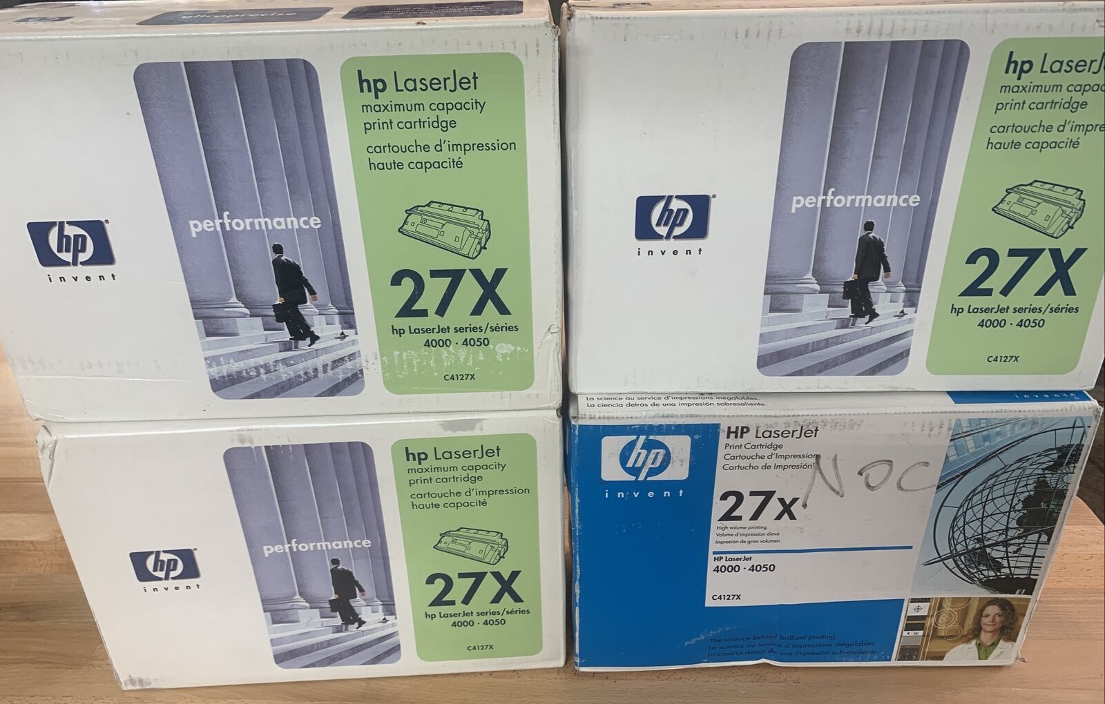 4x NOS Genuine HP 27X (C4127X) Printer-Toner Cartridge - LaserJet 4000 - 4050