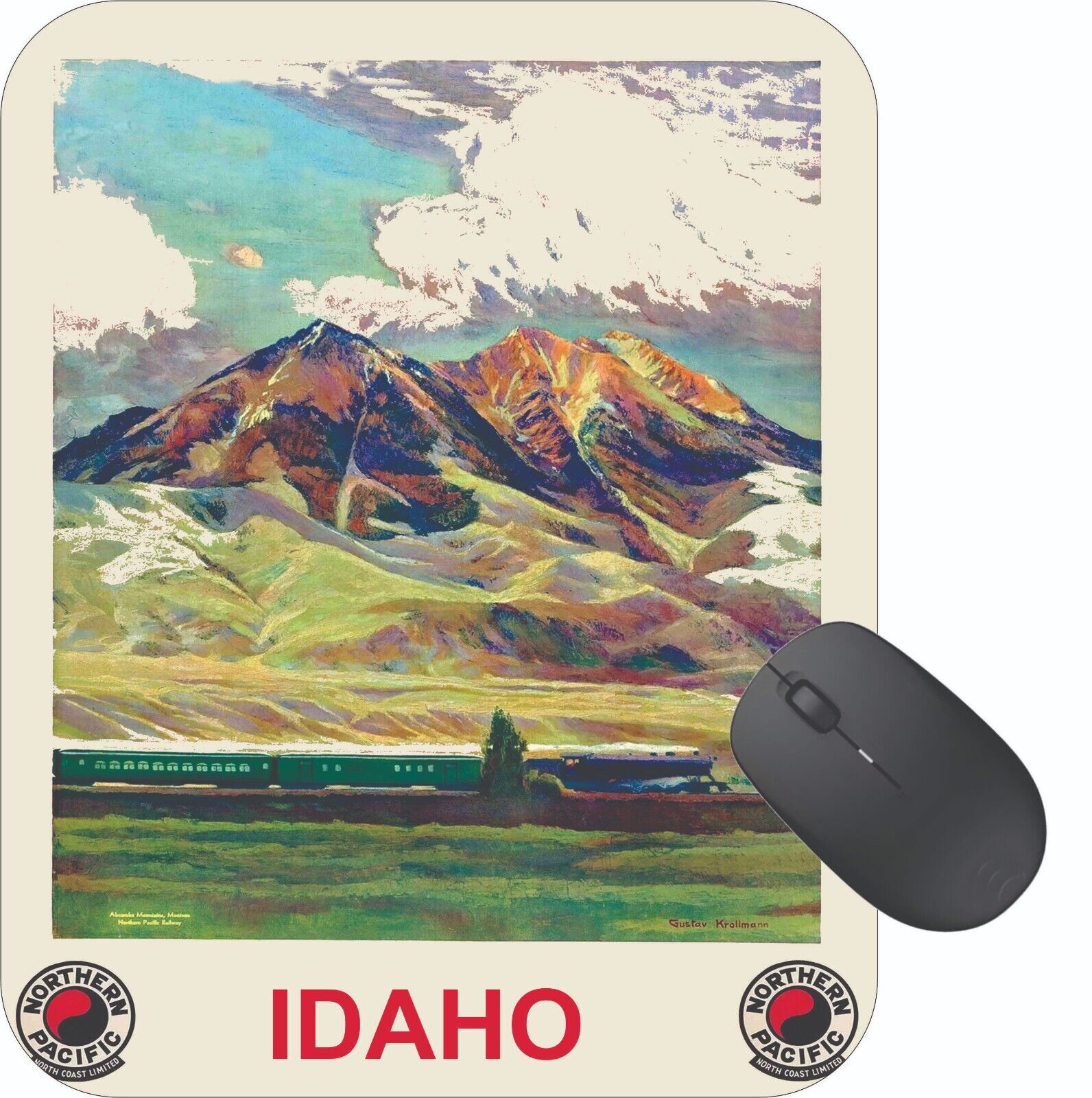 Idaho RR Mouse Pad Stunning Photos Travel Poster Art Vintage Retro