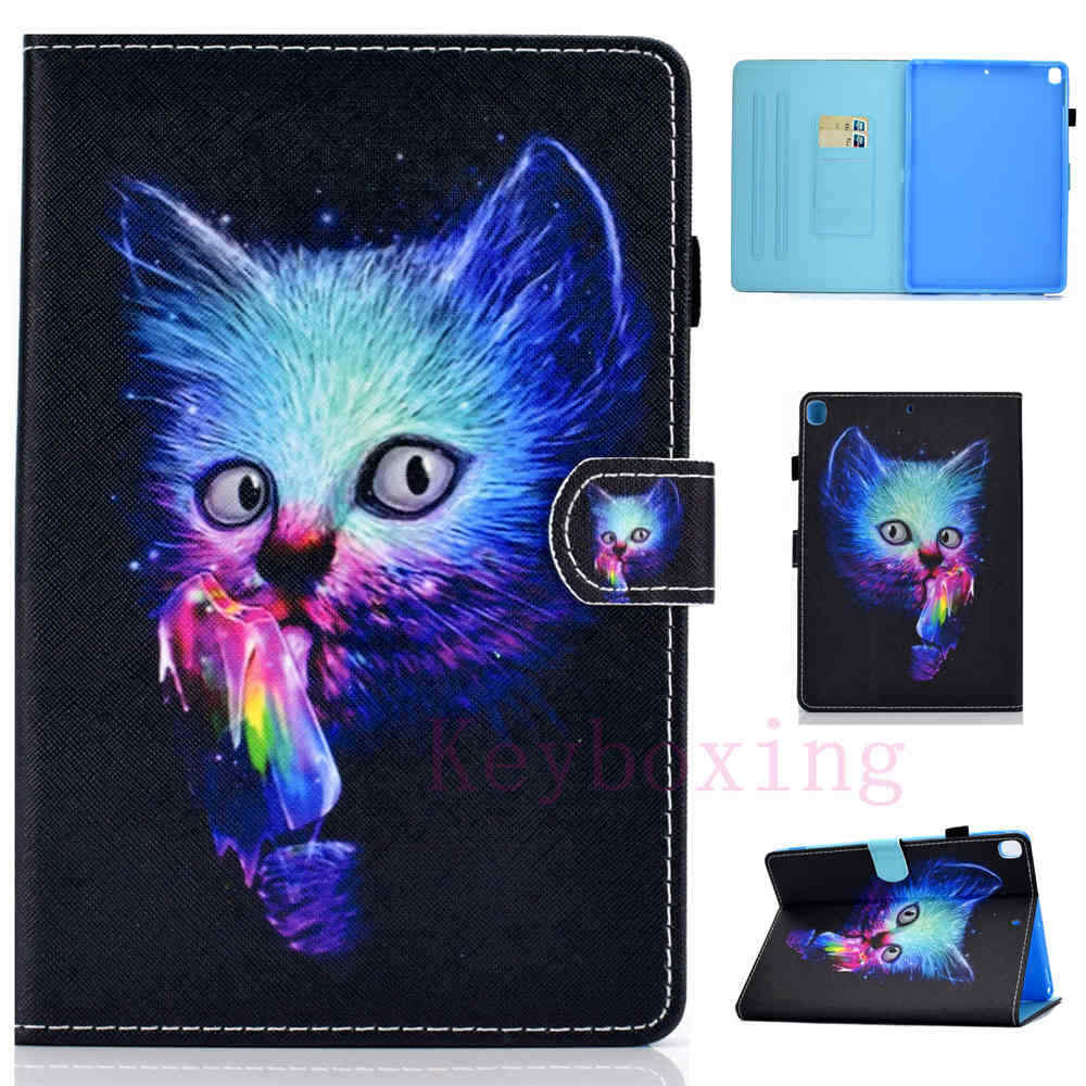 Animals Patterned Leather Stand Flip Case Cover For iPad 7th 6th 5th Generation