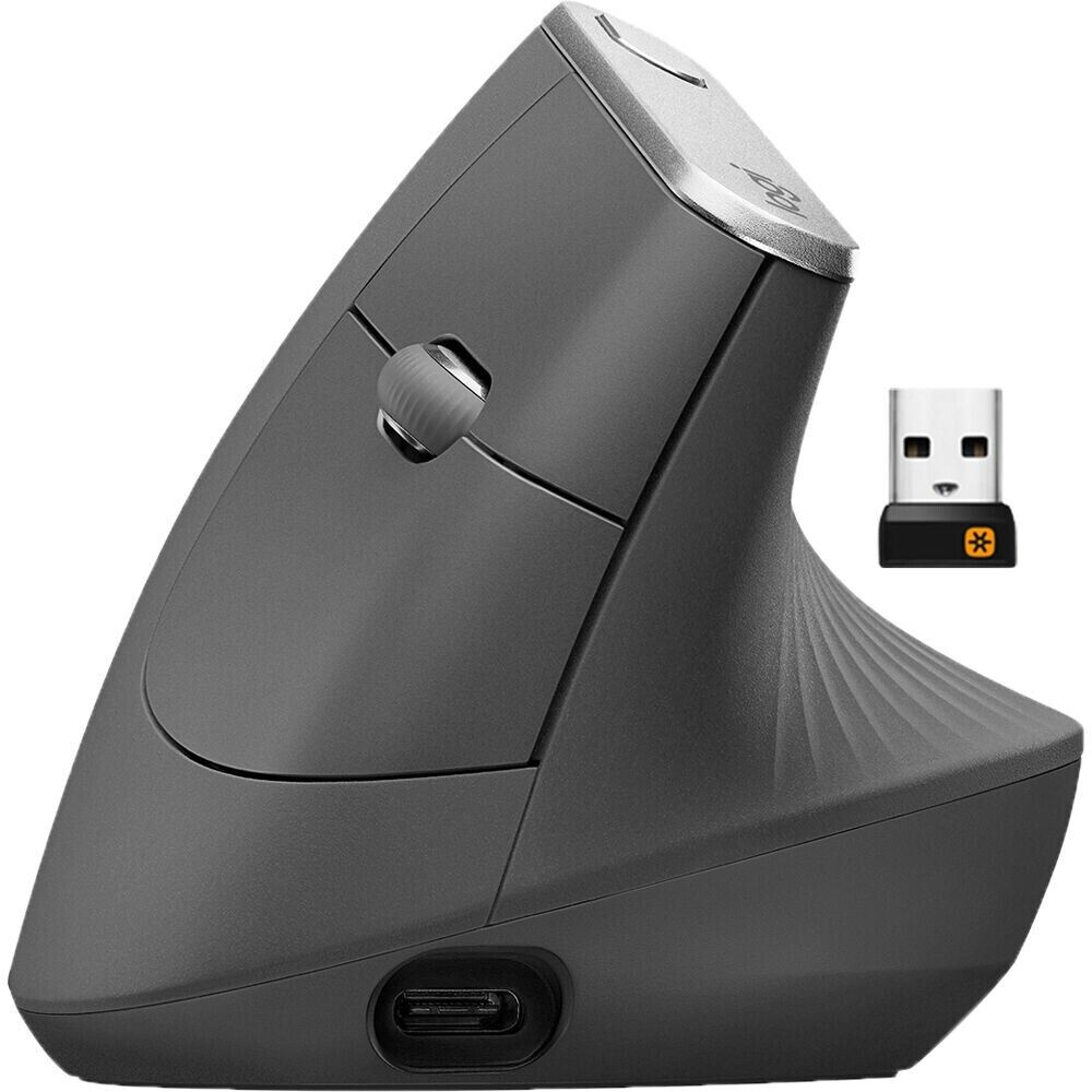 Logitech - MX Vertical Advanced Wireless Optical Mouse with Ergonomic Design