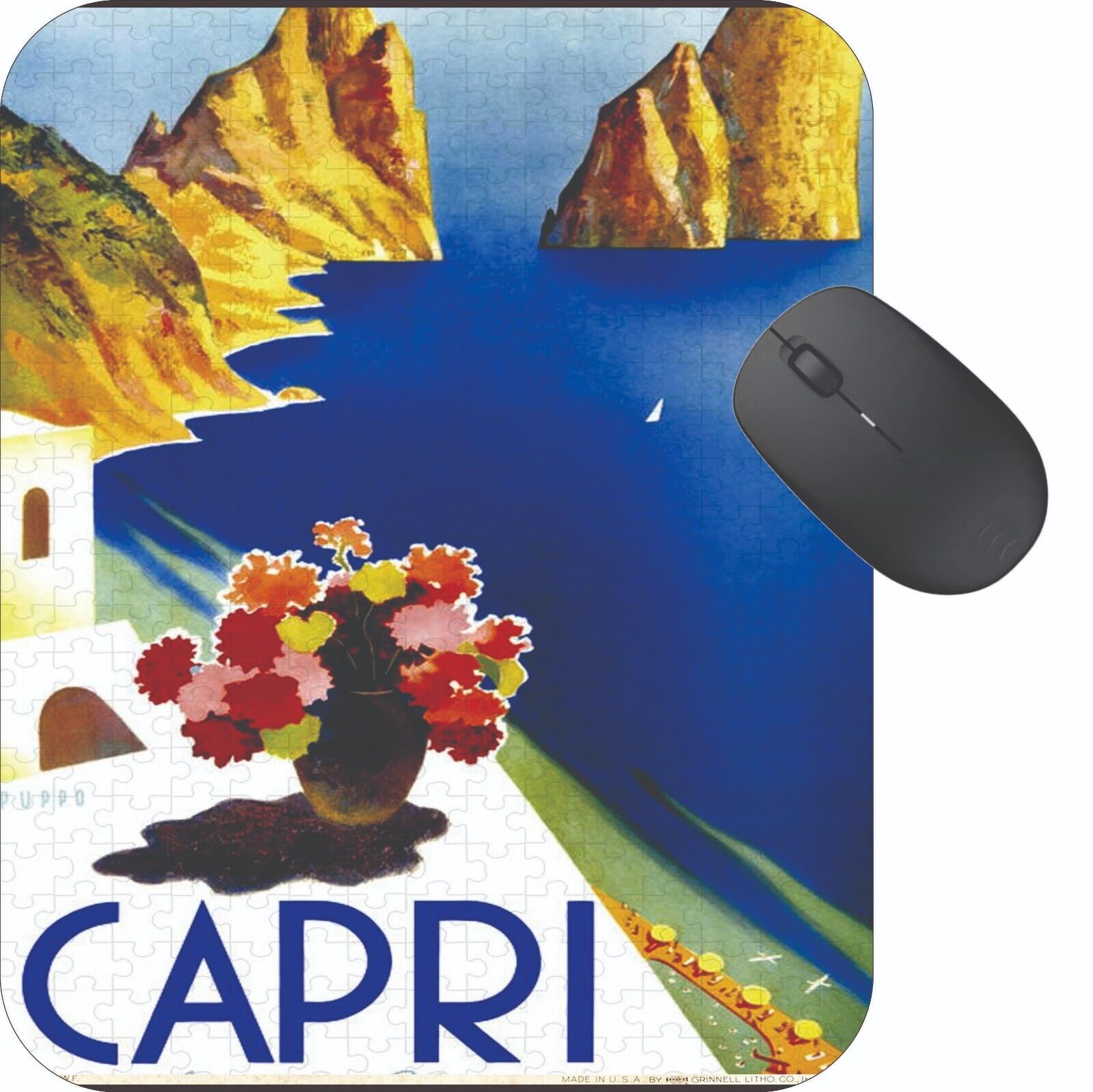 Capri Italy  Mouse Pad Stunning Photos Travel Poster Art Vintage Retro 1930s