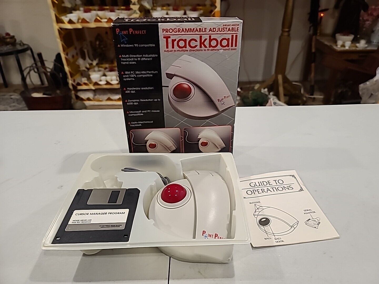 Point Perfect Programmable Adjustable Trackball Mouse Windows Vintage With Box