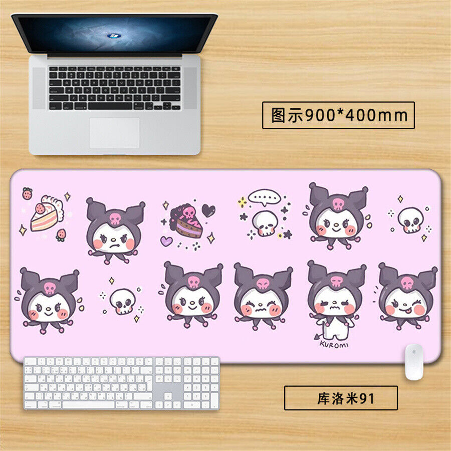 Kuromi Mouse Pad Desk Mat Non-Slip Thickened Large Game Mouse Mat Keyboard Pad 