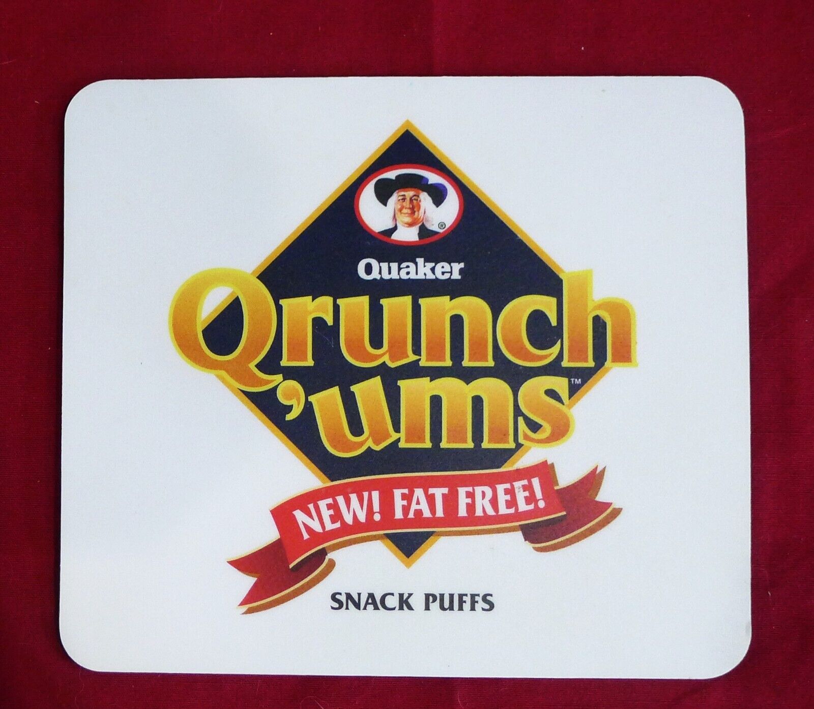 Rare? Vintage Quaker QRUNCH 'UMS Snack Puffs  MOUSE PAD Ltd Distribution