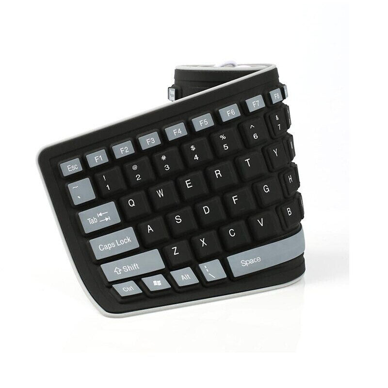 Portable Silent Foldable Silicone Keyboard USB Wired Flexible Soft Waterproof